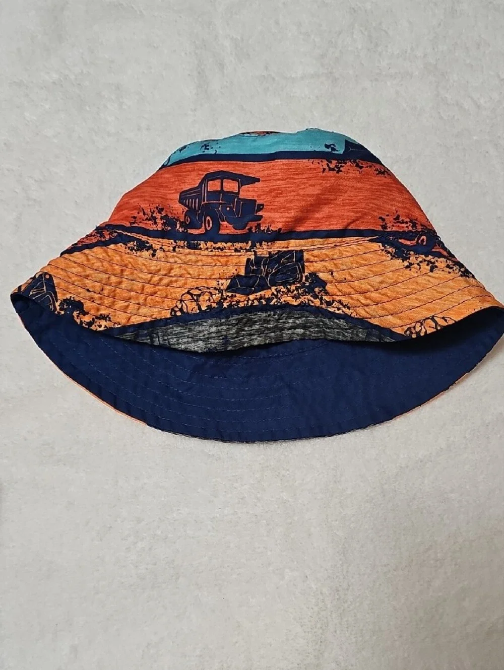 Kids Uvskinz Bucket Hat - Blue & Orange